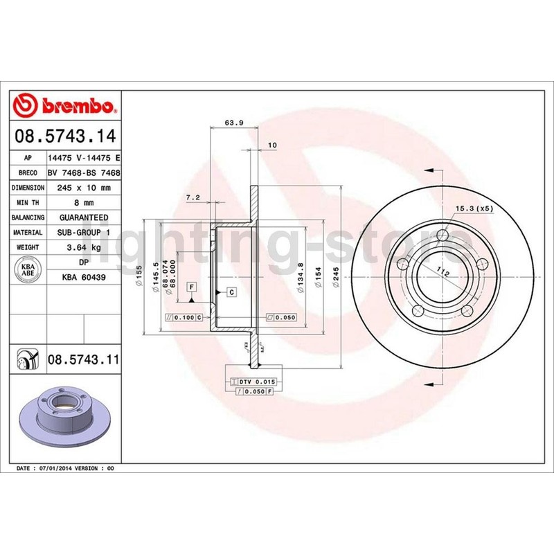 Front+Rear Brake Pads and Disc Rotors full set Fits 1998 Volkswagen Passat gallery
