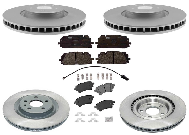 For Audi Q5 PHEV 2020-2023 W/ 350MM Coated Disc Brake Rotors & Disc Brake Pads