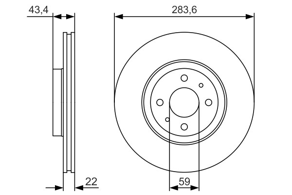 2x Brake Discs Pair Vented fits ABARTH 500C 312.AXD1A 1.4 Front 08 to 12 283.6mm gallery