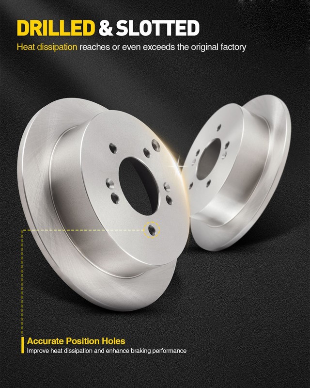 Rear Solid Disc Brake Rotor For Toyota RAV4 2006-2012 2013 2014-2018 BR900360 2x gallery