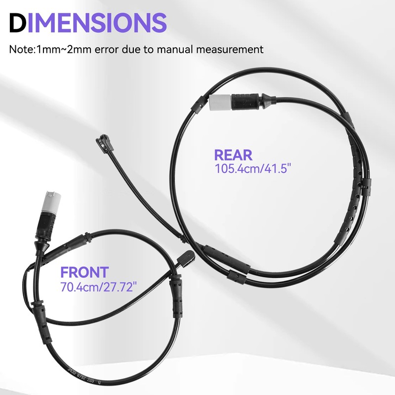 Pair Front 34356792289+Rear 34356792292 Brake Pad Wear Sensor Kit For BMW 328i gallery
