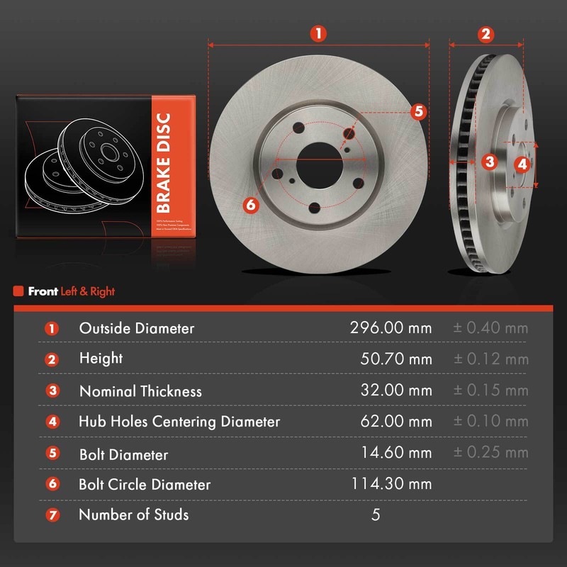 2Pcs Disc Brake Rotors for Lexus GS300 2006 IS250 2009-2015 Front Left & Right gallery