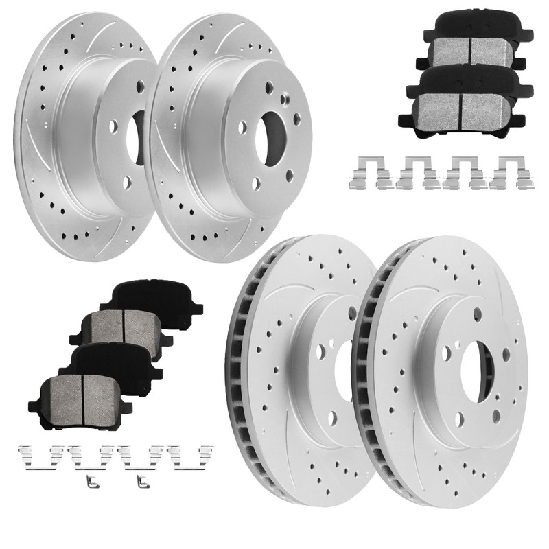 Front Rear Brake Rotors Brake Pads Kits for 2000-2002 2003 2004 Toyota Avalon