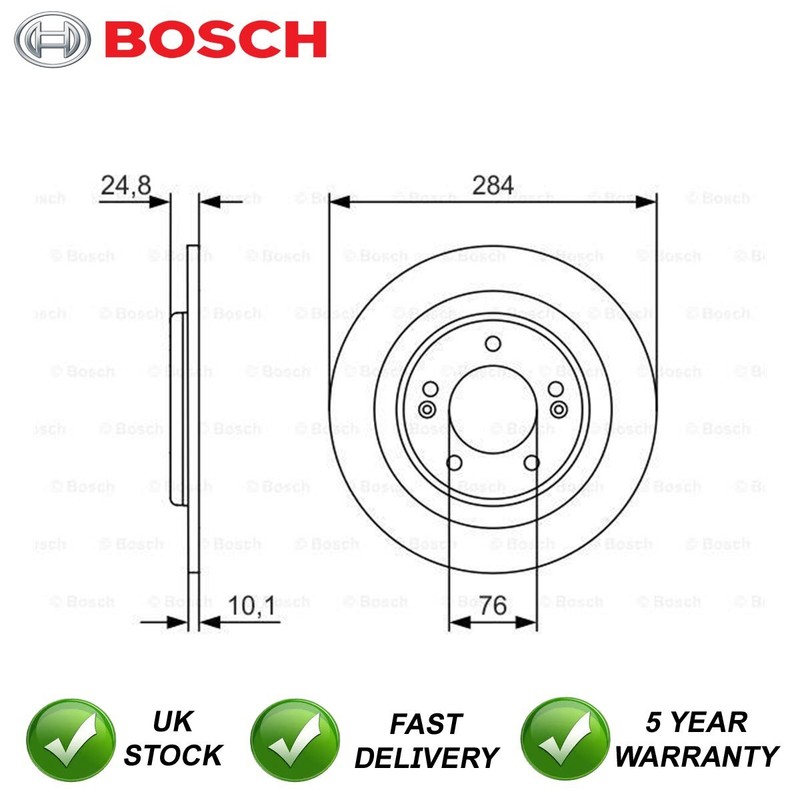 Brake Disc Rear Bosch Fits Hyundai i40 2011-2019 1.6 CRDi 1.7 2.0 #1 584113Z100