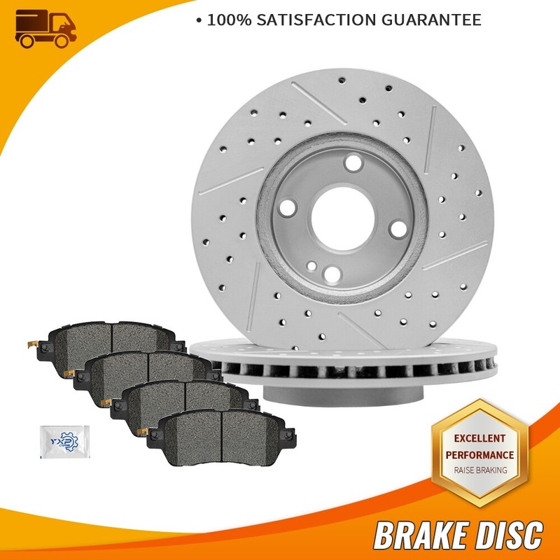 Front Drilled Brake Rotors Ceramic Pads For Toyota Yaris 2019 2020 Scion iA 2016