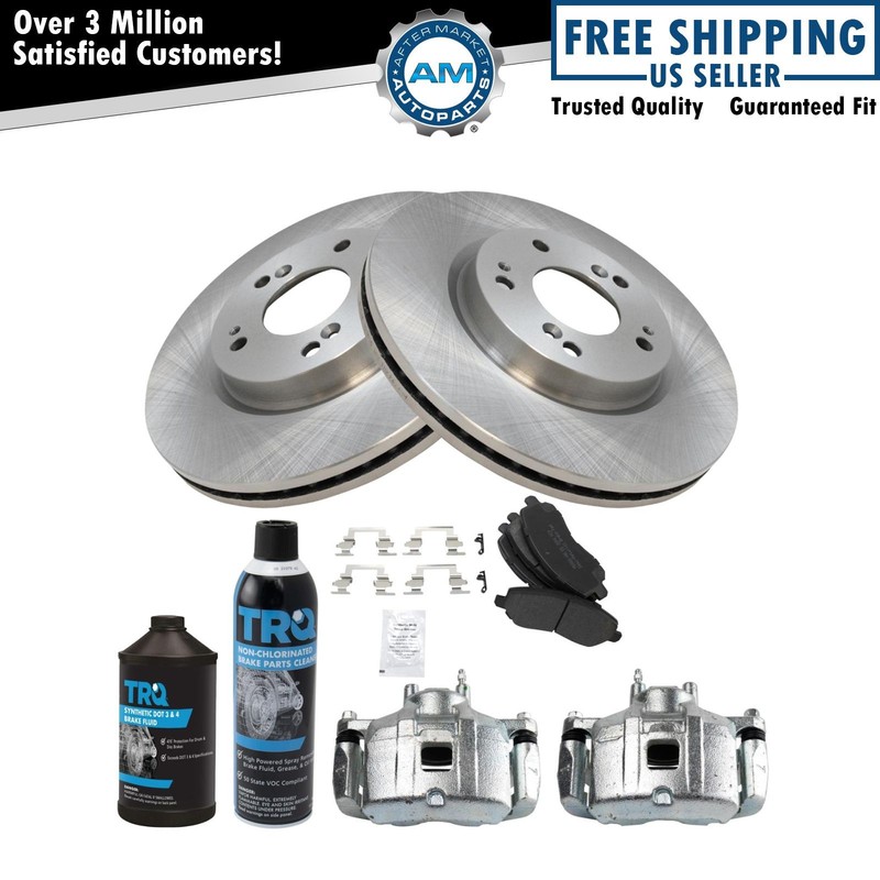 Front Brake Pad & Rotor Kit Semi-Metallic Fits Mitsubishi