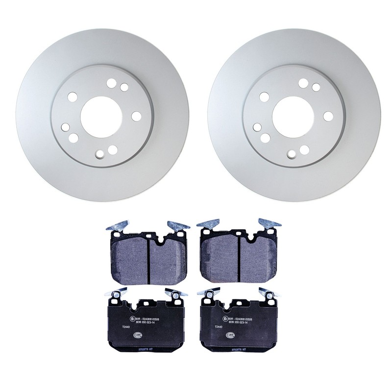 Hella Front 295mm Rotors Low-Met Disc Brake Pad Kit For W124 300TE Base 1993