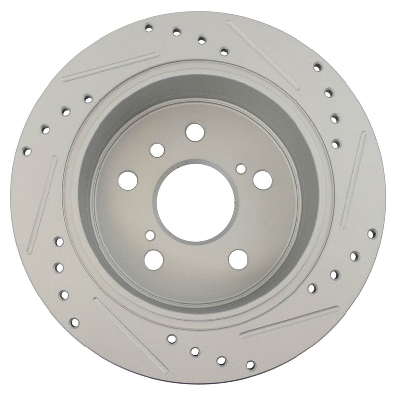 Performance Brake Rotor Drilled Slotted Rear Coated Pair for Toyota gallery