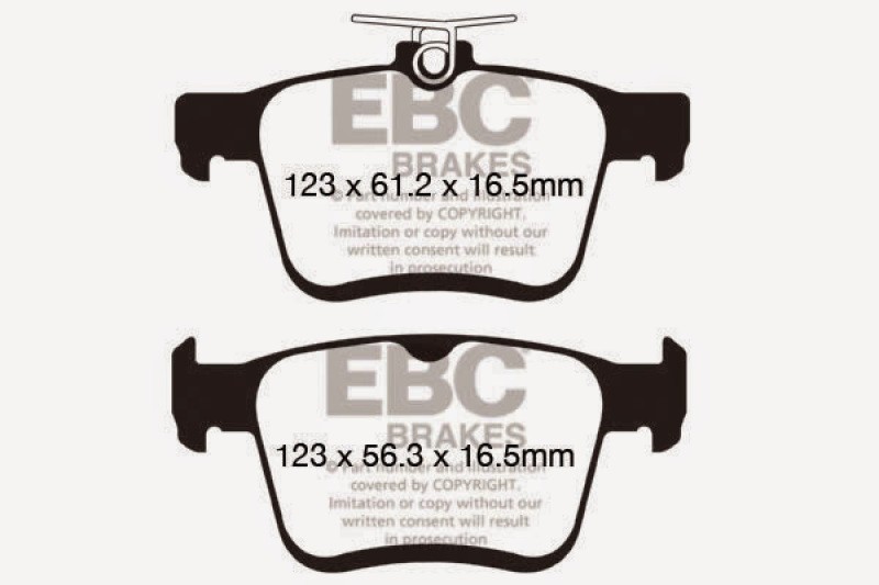 EBC DP32153C Redstuff Rear Brake Pads for 2015-2023 VW GTI/Golf R/Audi A3/TT gallery