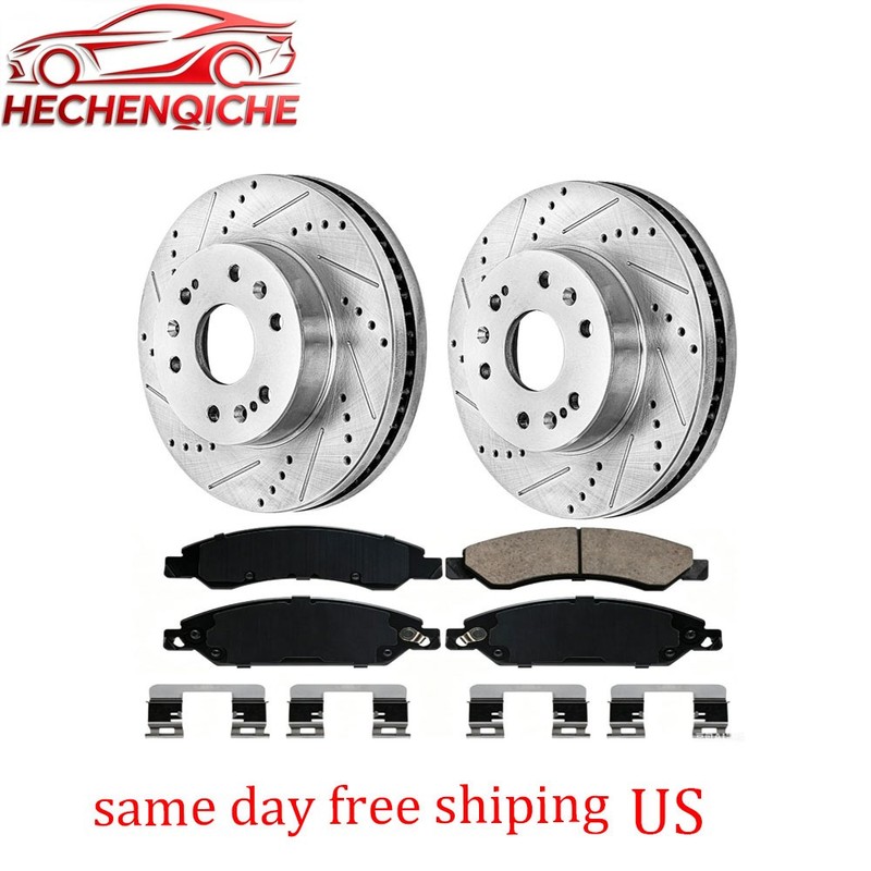 Drilled Front Rear Rotors Smooth Stop Ceramic Pad Set Fits Avalanche Escalade gallery