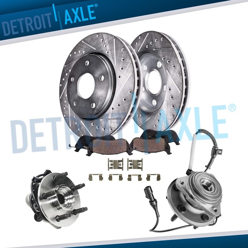 4WD Front Drilled Brake Rotors Pad Wheel Hub 1995-2001 Ford Explorer Mountaineer