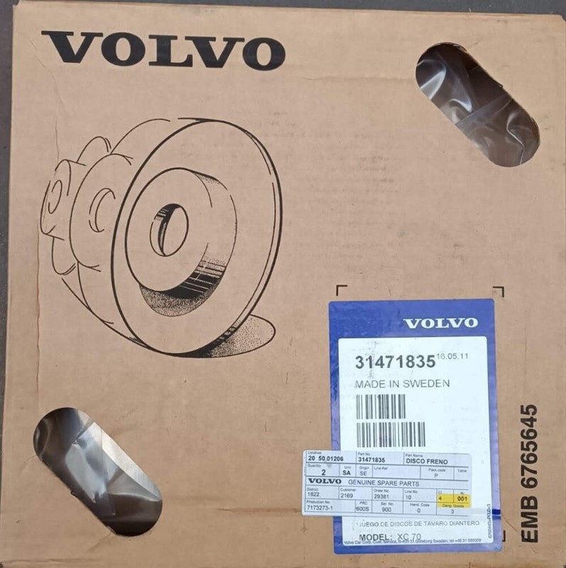 Volvo original front brake disc new OEM 31471835