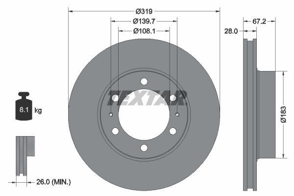 Textar Front Discs & Brake Pads Braking Service Kit Fits Toyota Hilux Vigo gallery