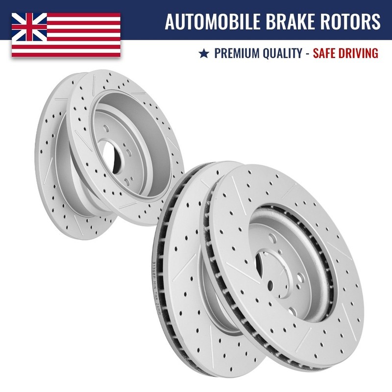 Front Rear Drilled Brake Rotors for 2005-2010 Honda Odyssey