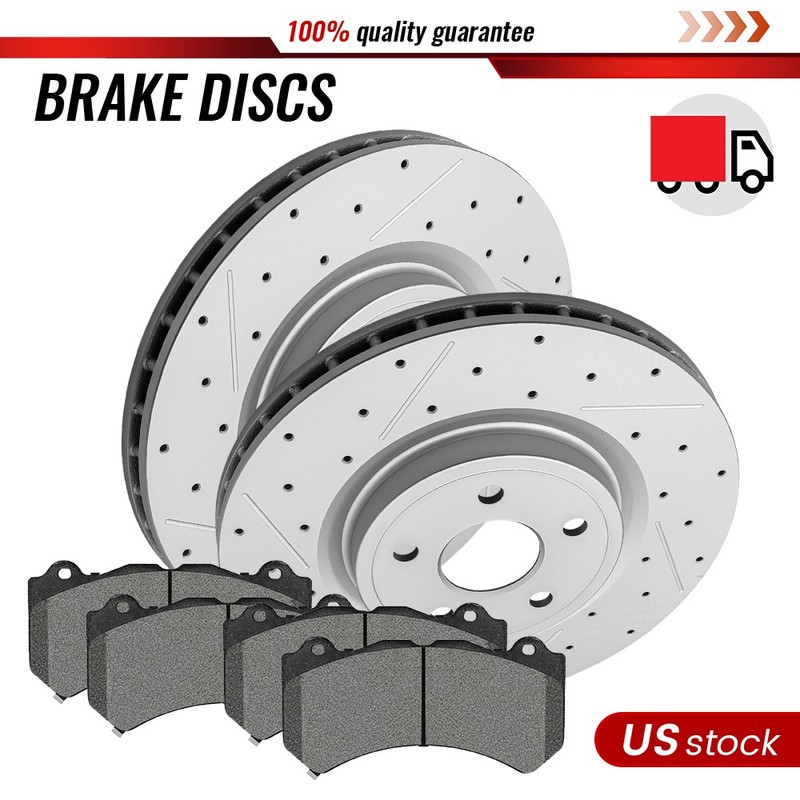 Front Ceramic Brake Pads & Drilled Rotors For Dodge Durango Jeep Grand Cherokee