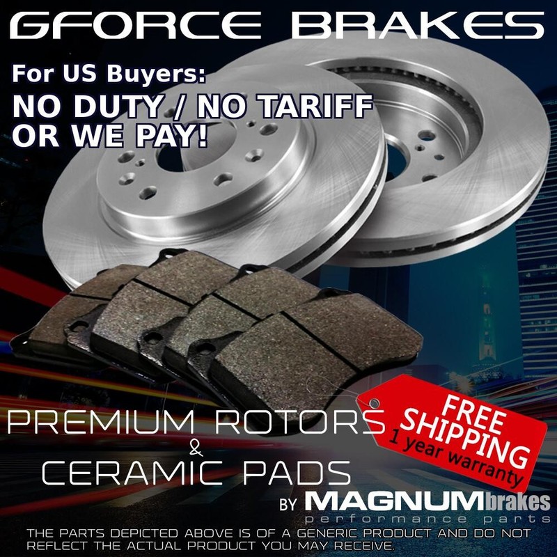 Front 2 Premium Rotors & 4 Ceramic Pads for 1999-2001 Chevy Express 3500