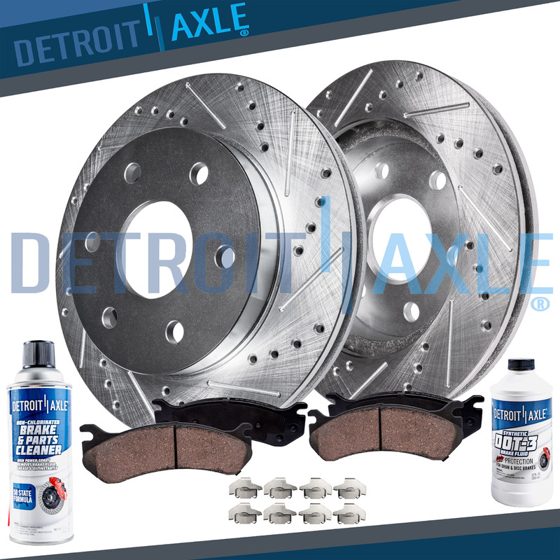355mm Front Drilled Brake Rotors + Ceramic Pads for 2006-2010 Cadillac STS-V