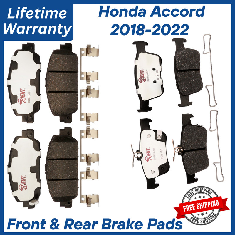 Premium OE Front & Rear Ceramic Brake Pad Kit For 2018-2022 Honda Accord,..