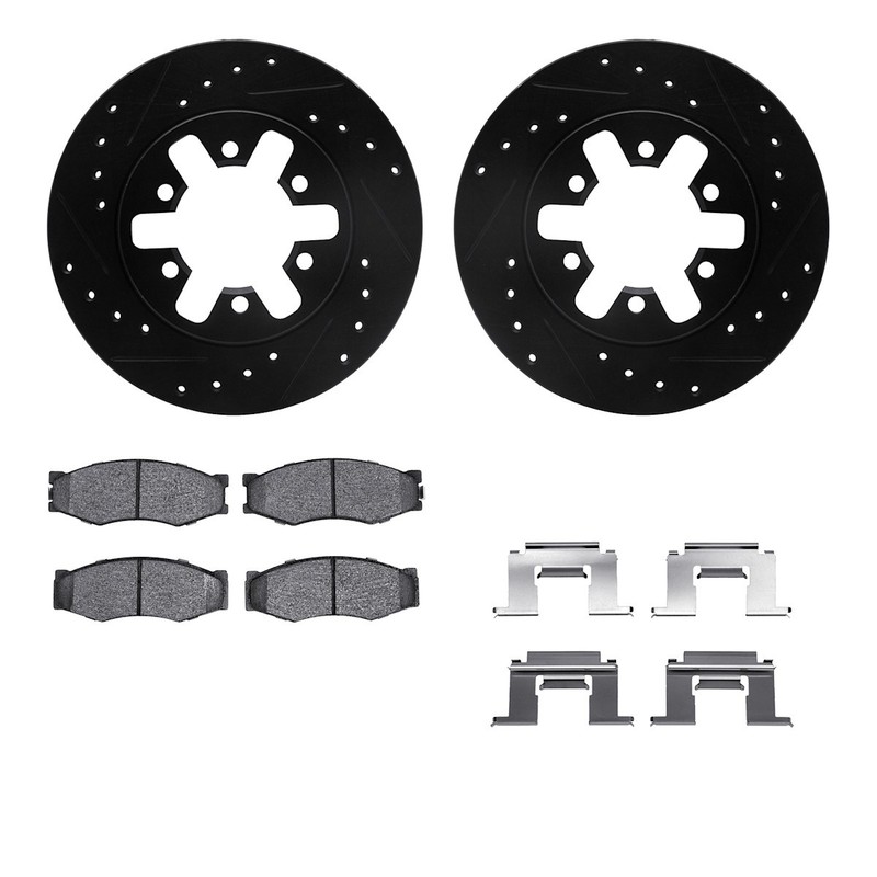 WHUH1-67272 R1 Concepts Brake Disc and Pad Kits 2-Wheel Set Front for Pickup