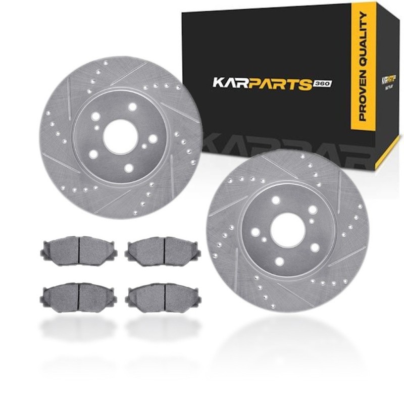 For Lexus IS350/IS250 2006-2015 Rotor Set | Silver | Drilled And Slotted Rotor