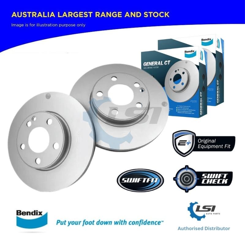 Bendix Rear Brake Disc Rotors for Volvo C30 1.6D 2.4i 2.5T5 2007 - 280mm
