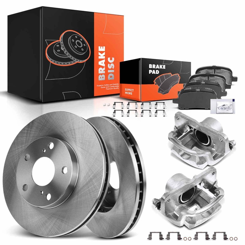 Front Disc Brake Rotor & Pad + Brake Caliper for Toyota Camry 97-01 Lexus ES300