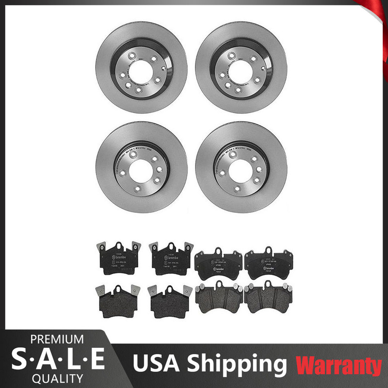 Brembo Front & Rear Full Brake Kit Disc Rotors Low-Met Pads For Porsche Cayenne