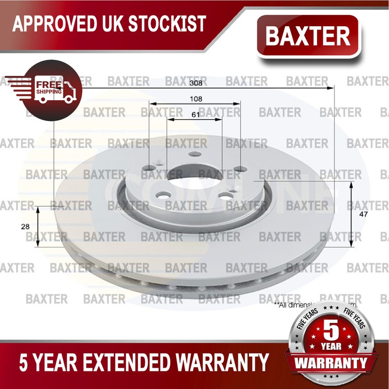 Fits Renault Espace 2002- Laguna 2001-2007 Baxter Front Brake Disc #1