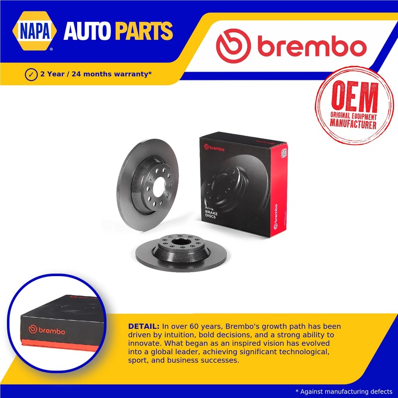 2x Brake Discs Pair Solid Rear 300mm 08.C501.11 Brembo Set 3Q0615601 3Q0615601A