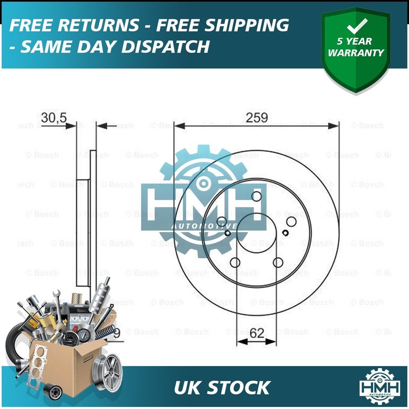 Fits Toyota Auris 2010-2012 1.8 HMH Rear Brake Disc 4243112260 4243102190