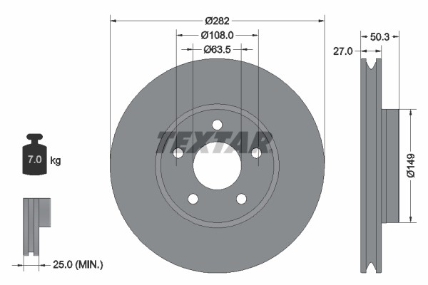 Textar 92303405 Brake Disc for Ford, Ford Australia gallery