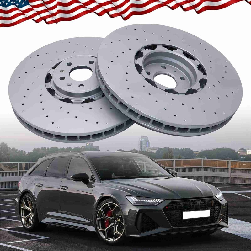 For 2021-2024 Audi RS6 Avant RS7 Sportback 4K0615301S Front Disc Brake Rotor Set