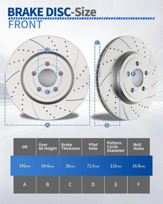 345mm Front 320mm Rear Rotors Brake Pads Kit for Dodge Charger Challenger Magnum gallery