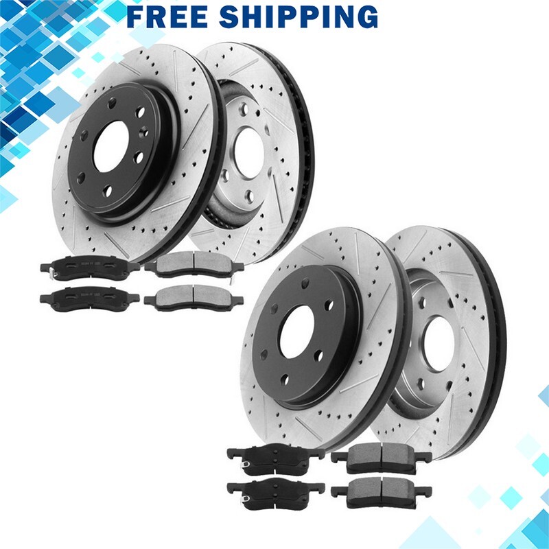 For GMC Acadia Front and Rear Rotors and Brake Pads Chevrolet Traverse A17 PA
