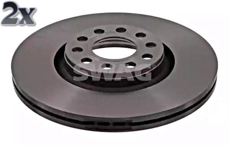 SWAG x2 pcs Brake Disc Front For AUDI VW SEAT SKODA A4 Avant A6 St 4B0698996A