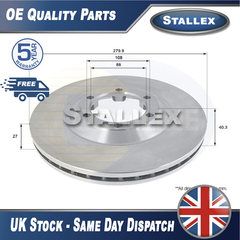 Fits Isuzu D-Max Rodeo 1.9 D 2.5 CRDi 3.0 Brake Disc Front Stallex #1