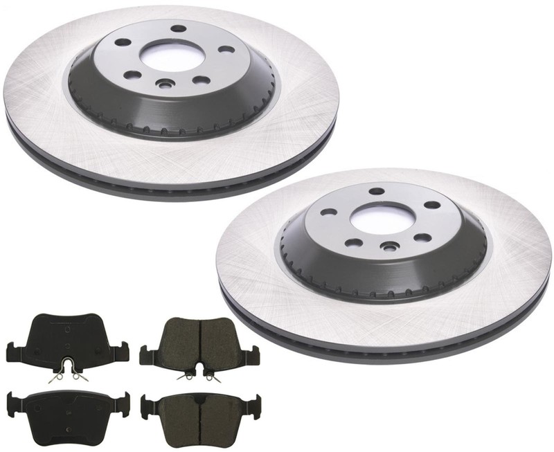Rear Coated Brake Rotors & EPS Brake Pads Fits Land Rover Discovery Sport 20-25