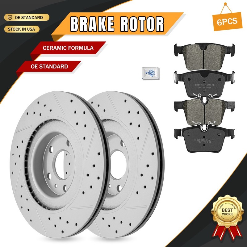 Rear Disc Brake Rotors & Ceramic Pads for 2019-2025 Volvo XC60 XC90 S90 S60 V60