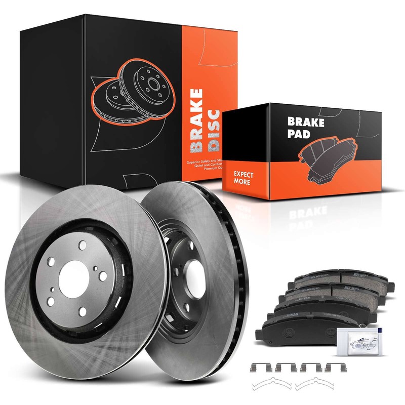 Front Disc Brake Rotor & Ceramic Brake Pads for Toyota Venza 2009-2016 2.7L 3.5L