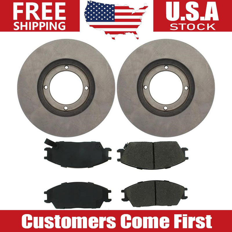 Front Brake Rotors + Brake Pads Set for 1995 1996 1997 1998 1999 Hyundai Accent