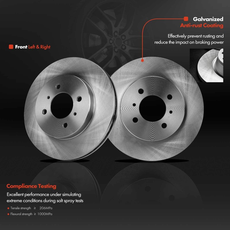Disc Rotors & Ceramic Brake Pads for Mitsubishi Lancer 2002-2007 2.0L Front Side gallery
