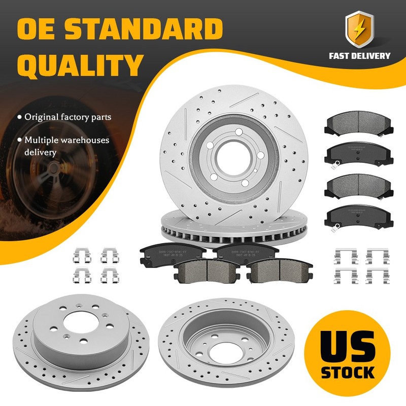 Front + Rear Brake Rotors & Ceramic Pads for 2006-2010 Chevy Impala Monte Carlo