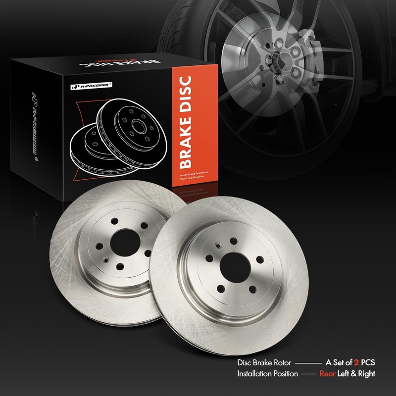 A-Premium Rear Side Disc Brake Rotors for Tesla Model S 2012-2016 365 mm 4-Door gallery