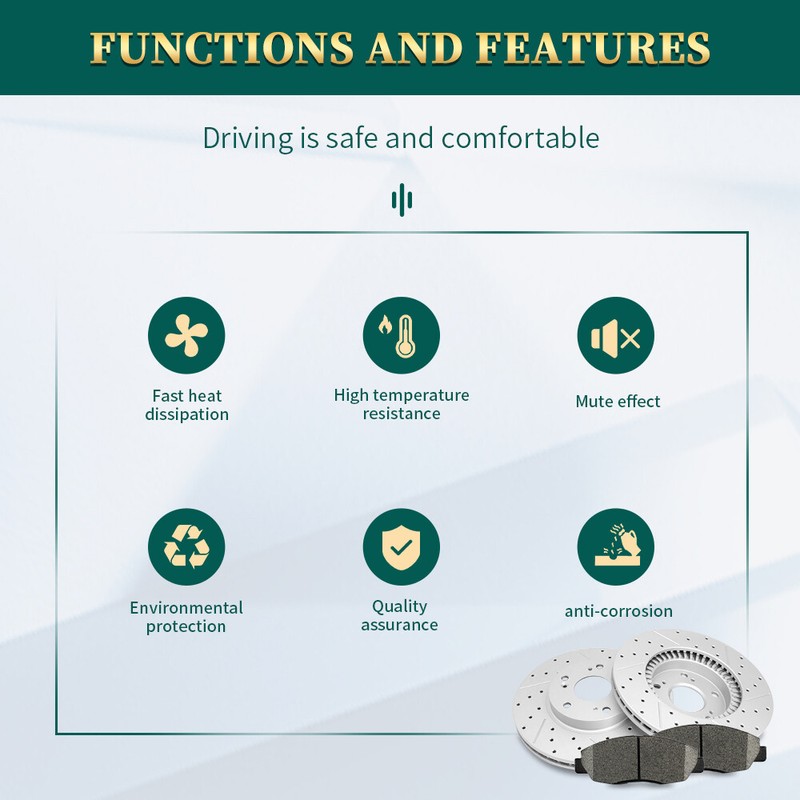 Rear Drilled Brake Rotor+Ceramic Pads for 2011-19 Silverado Sierra 2500 3500 HD gallery