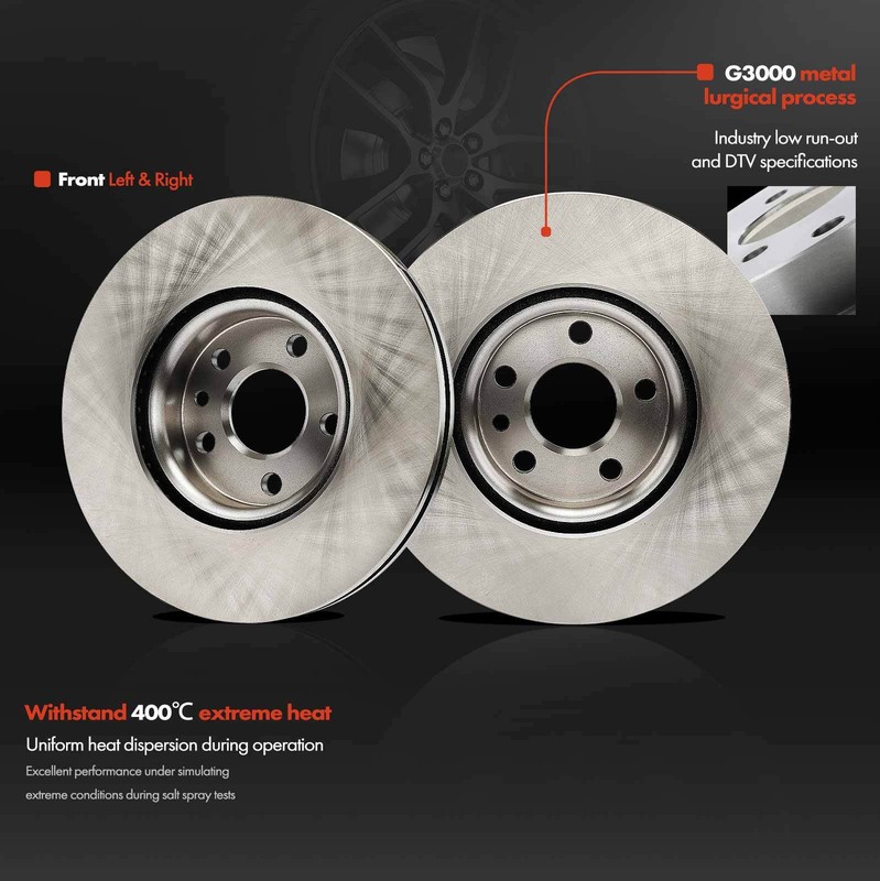 Front Disc Brake Rotors & Ceramic Brake Pads for Volvo S60 S80 XC70 Land Rover gallery