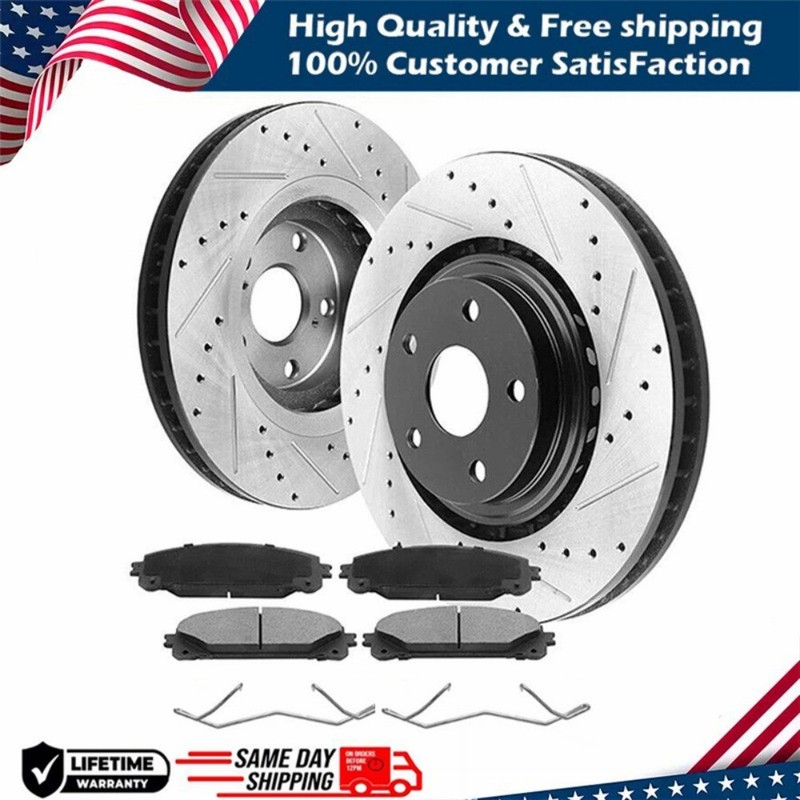 Front Set Brake Rotors & Ceramic Pads Kit for 2013-2019 Ford Escape