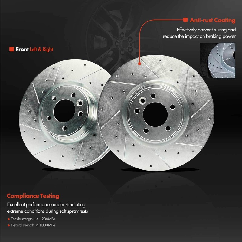 Front Drilled Brake Rotors & Ceramic Brake Pads for Land Rover Range Rover Sport gallery