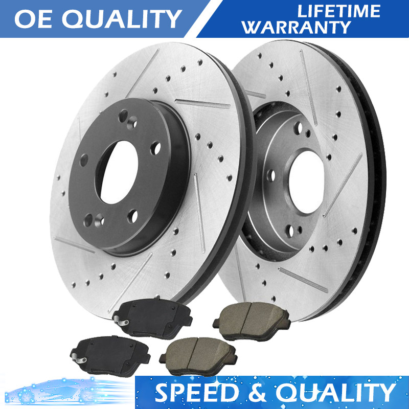For Hyundai Sonata Front Disc Brake Rotors and Ceramic Brake Pads 2011-2015