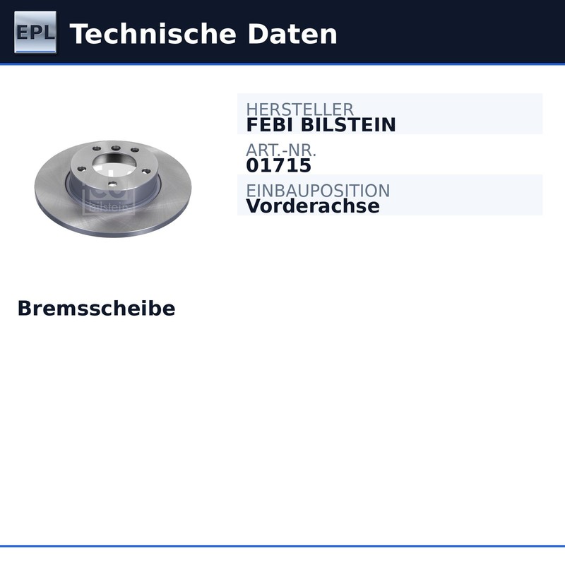 Febi Bilstein brake disc ø286 mm front axle 01715 for BMW 3 E36 Z3 gallery