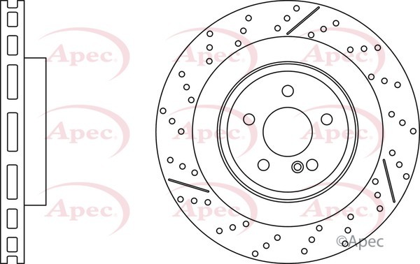 2x Apec Red Rear Brake Discs 360mm Fits Mercedes- C-class Cls E-class